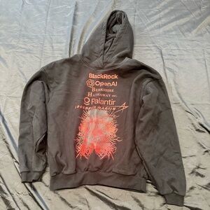 ‘tech dystopia” y2k capitalcore hoodie mens L